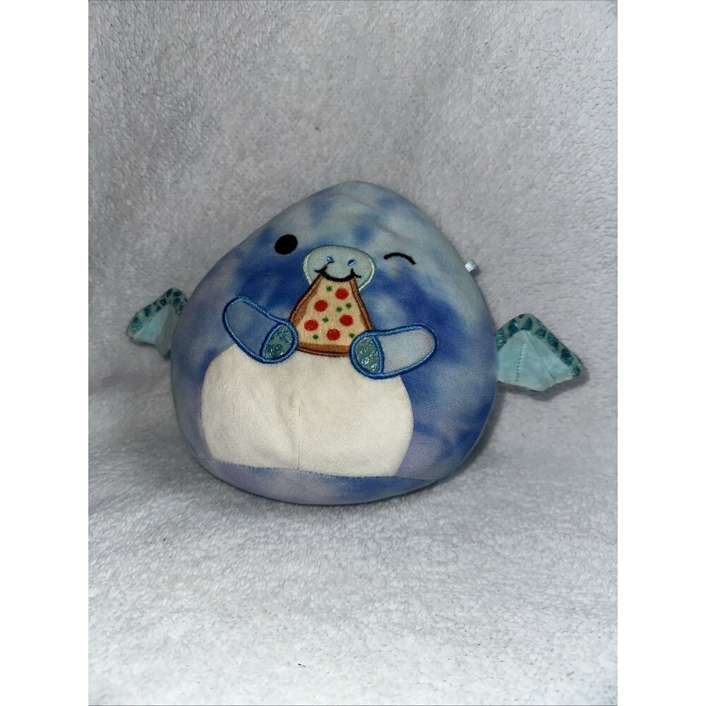 Squishmallow Talib The Blue Pterodactyl Dinosaur 8” Plush Eating Pizza Food